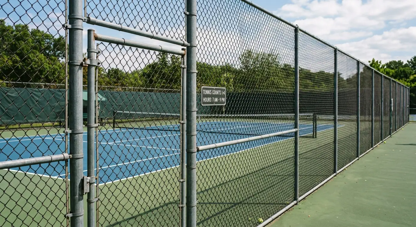 Tennis court fencing